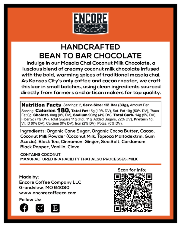 Masala Chai - Coconut Milk Chocolate