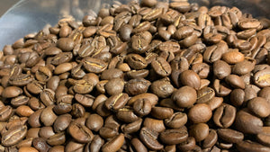 Close up of roasted coffee beans