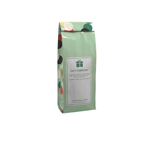Back View of Bag - Happy Birthday. Our coffee gift is freshly roasted in small batches.