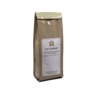 Back View of Bag - Happy Birthday - Vintage. Our coffee gift is freshly roasted in small batches.