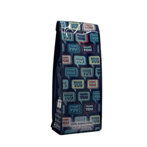 Side Bag - Thank You - Thought Bubbles. Our coffee gift is freshly roasted in small batches.